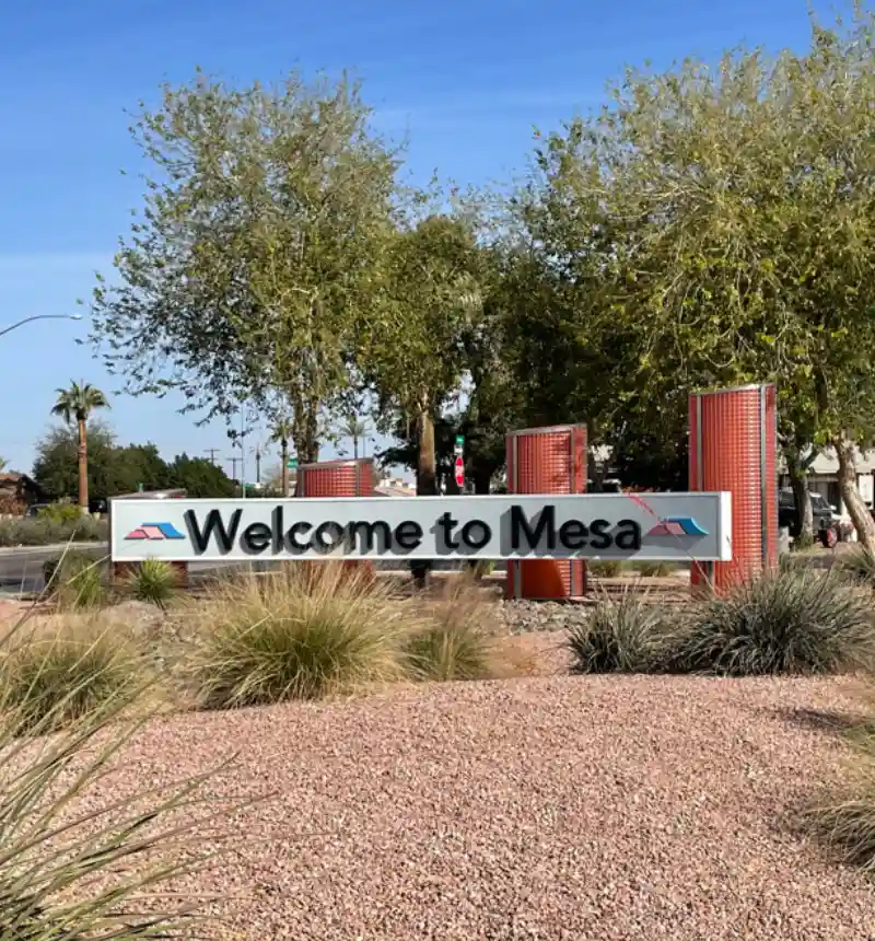 Mesa AZ welcome sign